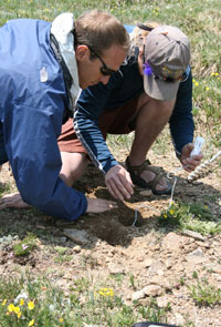 students take soil measurements